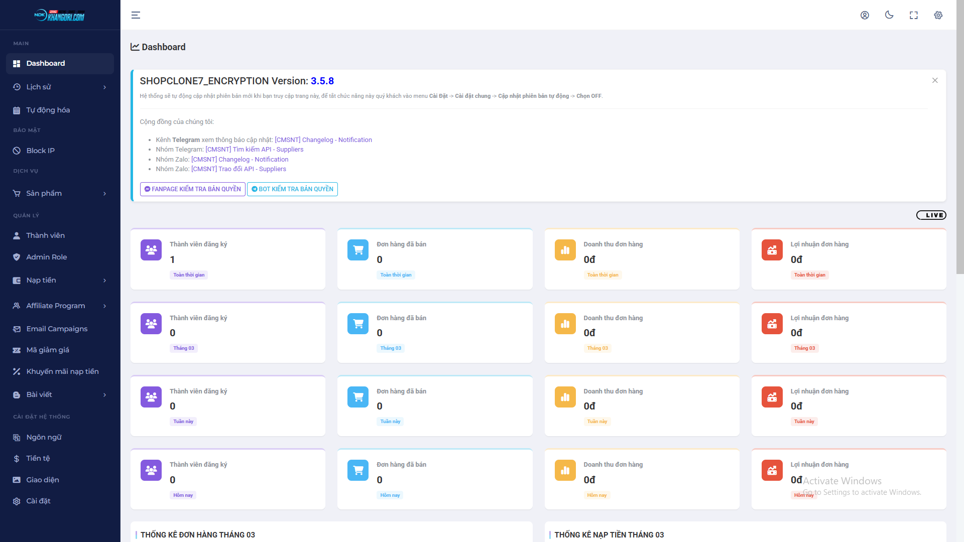 CloneV7 - Version 3.5.8 (Không mã hóa ioncube & không license bản quyền)
